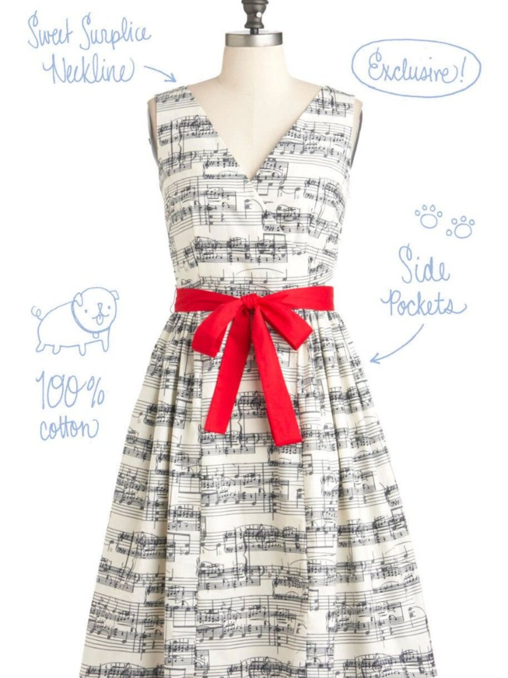 NWT Modcloth "The Key of Chic"